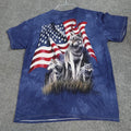 Mountain The Mountain T Shirt Medium Blue Vintage American Flag Wolve