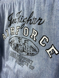 Gq Chambrey Jet Fighter Air Force Pilot Shirt L