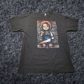 Vintage Mens M Chucky T Shirt Child S Play Horror Movie Mug Shot Halloween Spectra Black 100 Cotton