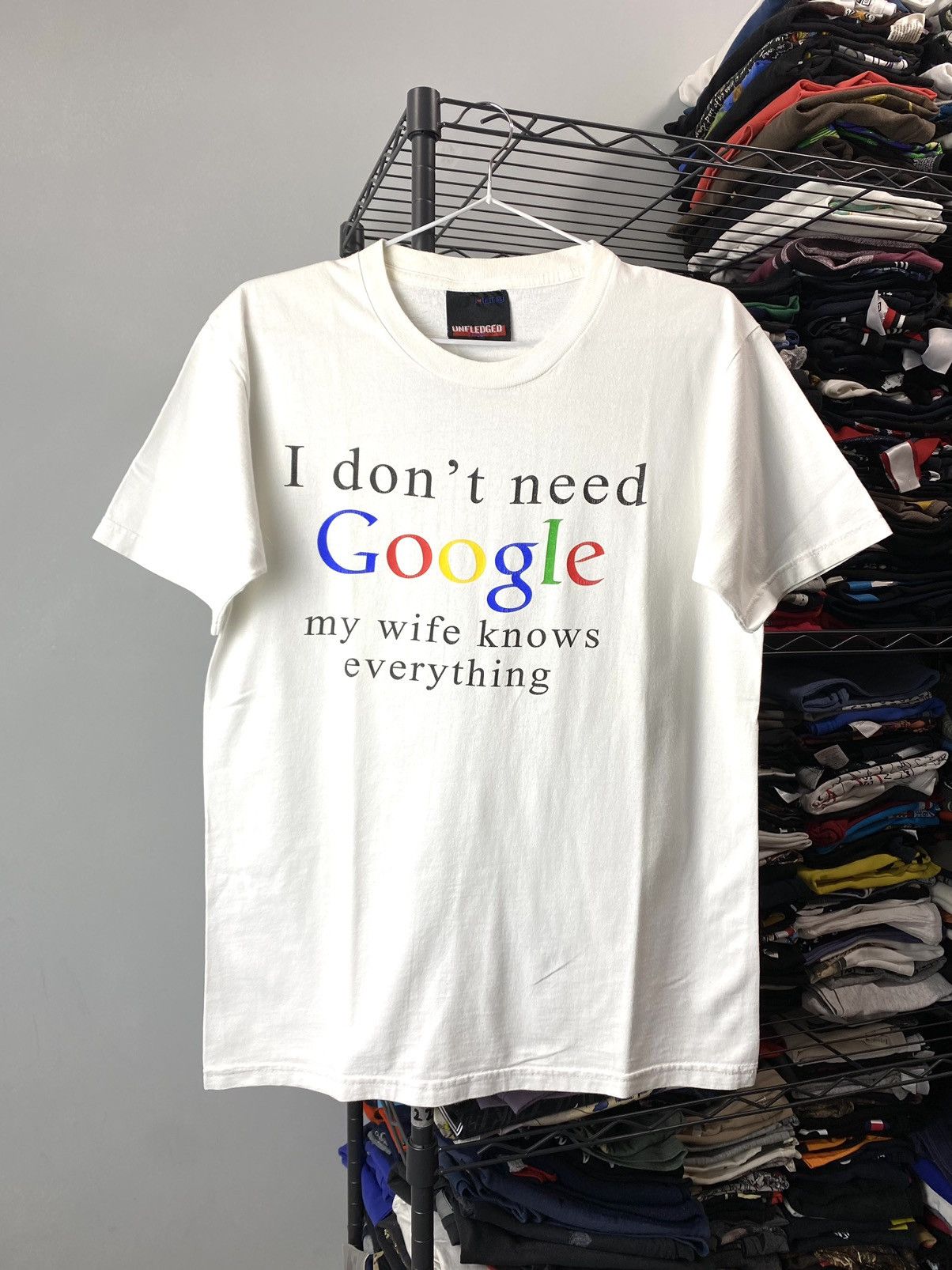 Vintage 1990s I Don T Need Google Humor Art T Shirt