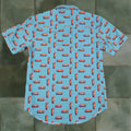Vintage Rsvlts Shirt Mens S Blue All Over Print Performance Stretch Back To The Future