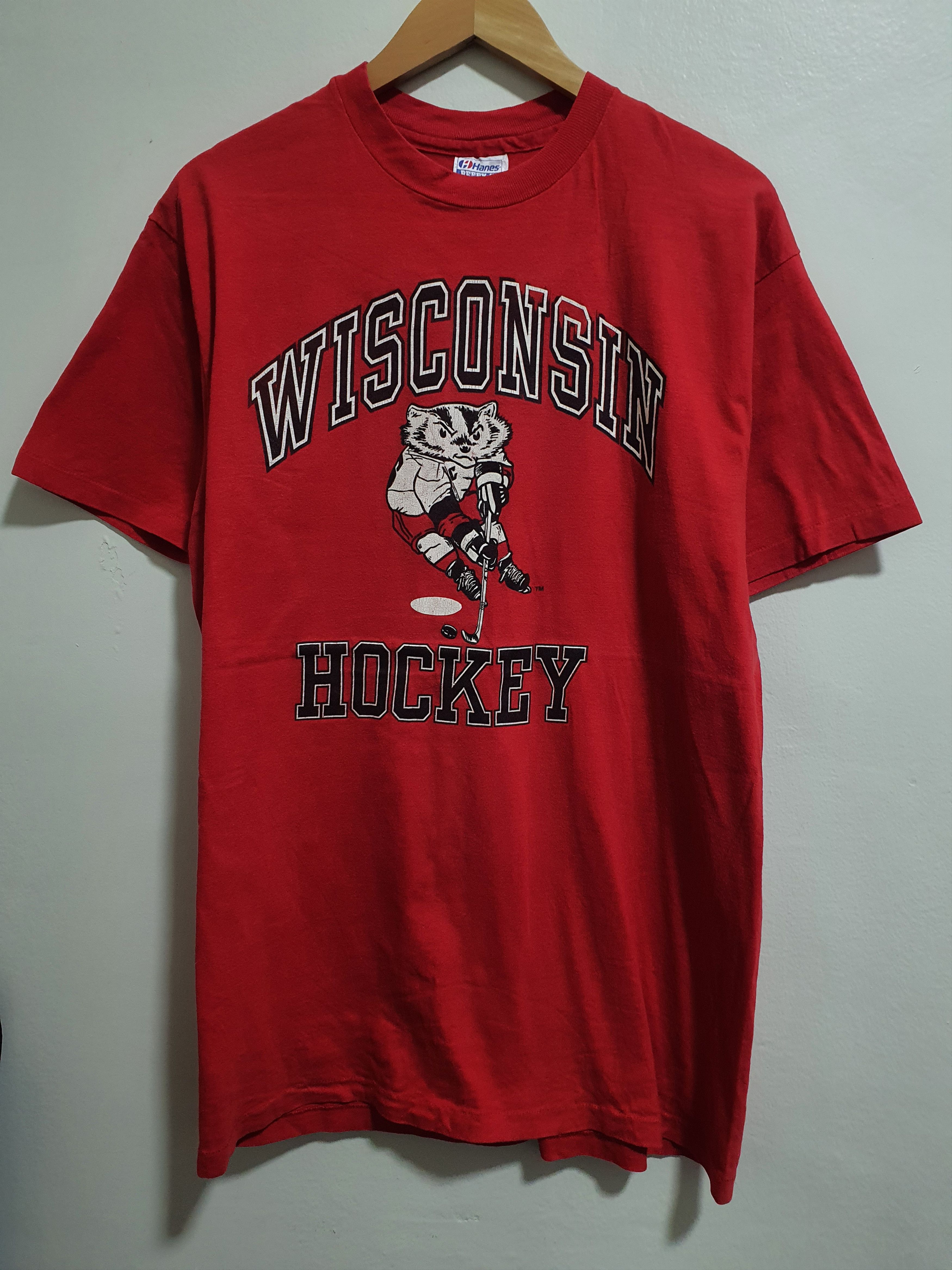 Vintage Hanes 21 5 32 Wisconsin Hockey T Shirt