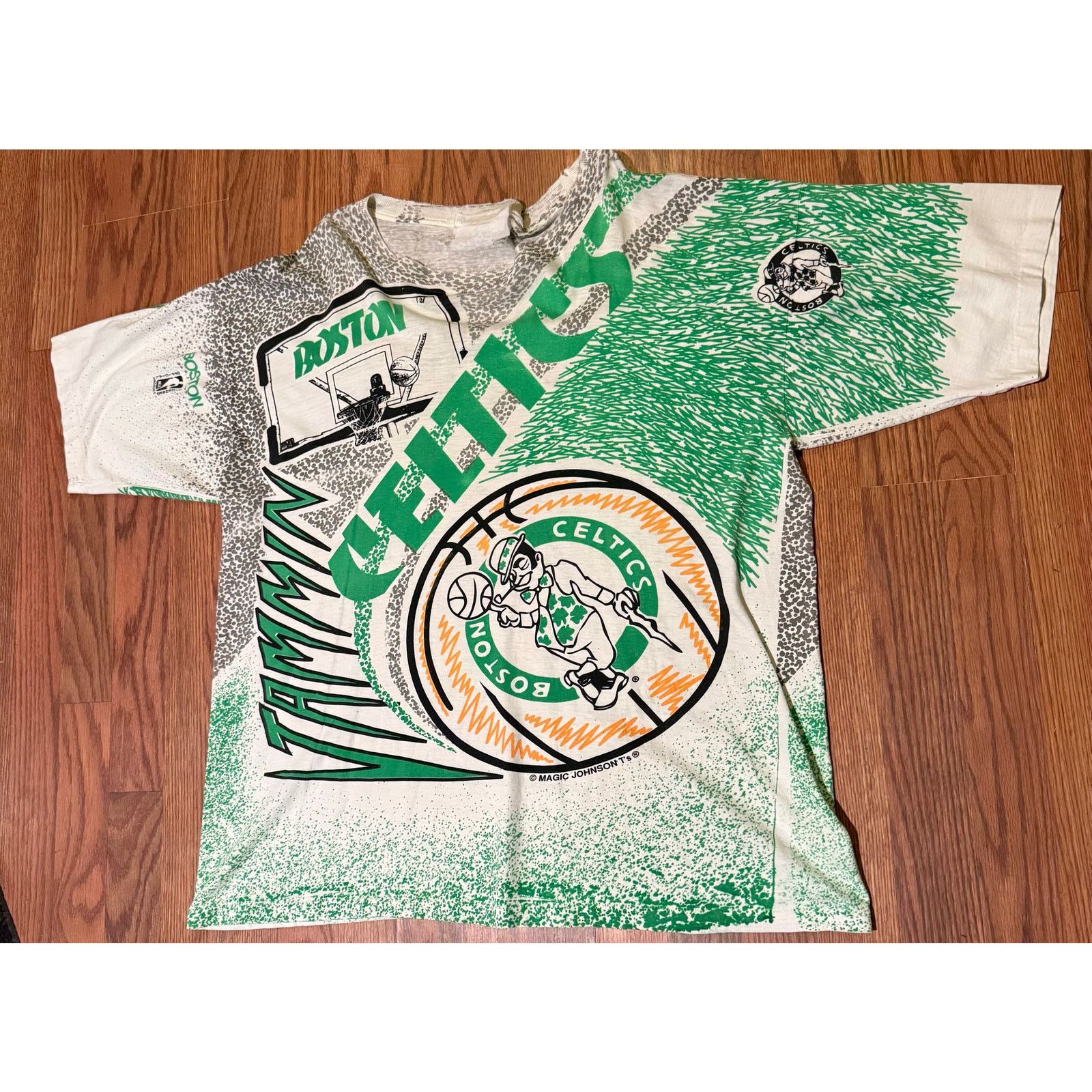 Other Vintage Boston Celtics Magic Johnson Tee Size Xl Hoodie, Sweatshirt | FlexRushtees.com