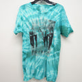Pacsun Friends Green Tie Dye Trippy Rave Ripped Tee T Shirt Large
