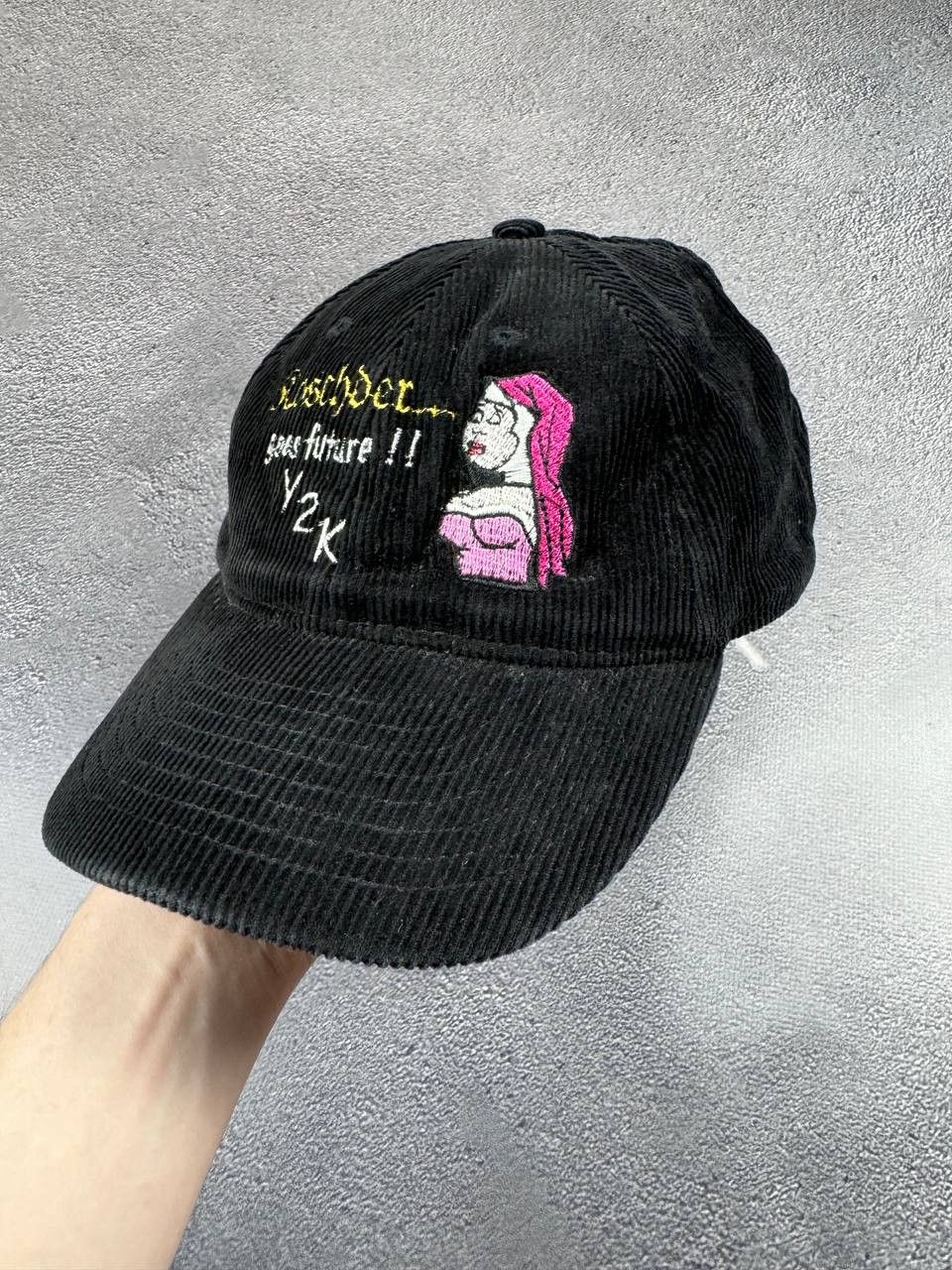 Other Vintage Black Velvet Cap Goes Future Y2k