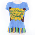 Miyake Issey Miyake Pleats Please Tropical Flower With Fringe T Shirt Cotton T Shirts Pp91 Jk5