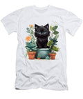 Cute Cat In A Pot Among Green Plants T-Shirt