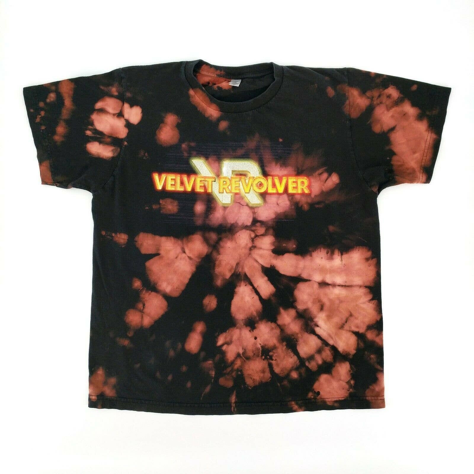 Band Tees Velvet Revolver Custom Bleached Tour Concert Tee T Shirt Hoodie, Sweatshirt | FlexRushtees.com