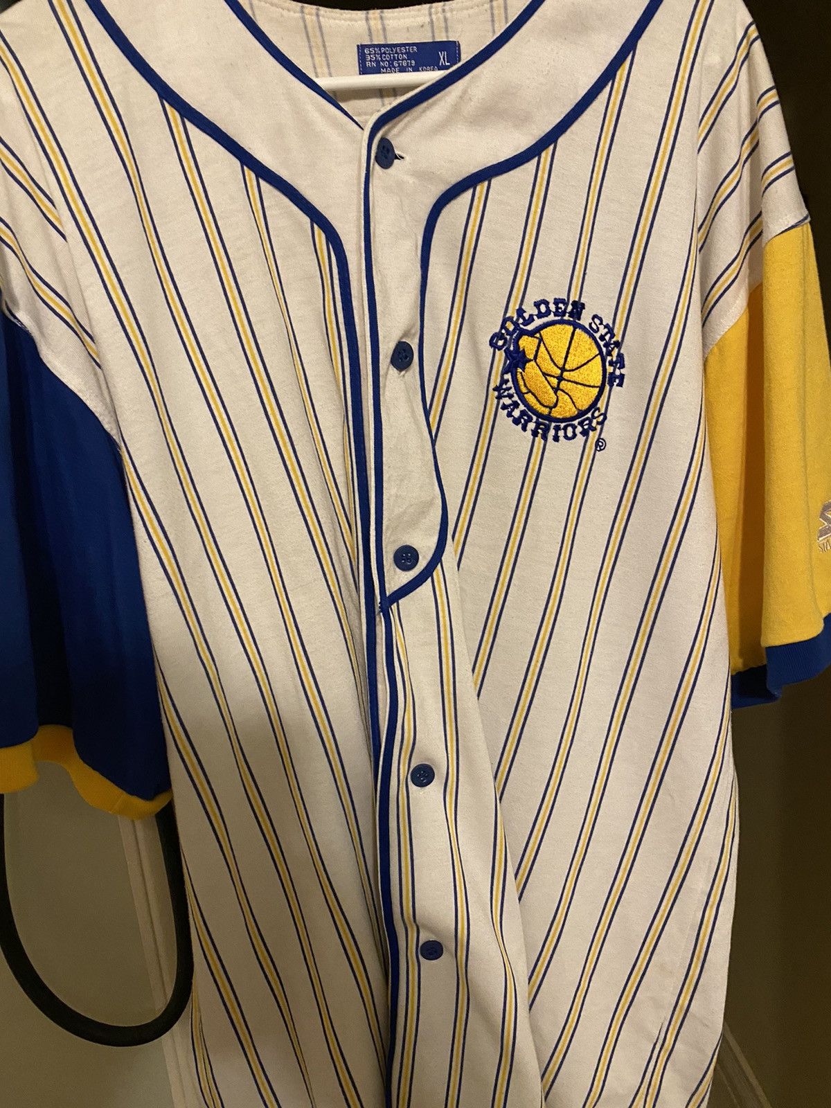 Vintage Starter Golden State Warriors Pinstripe Baseball Jersey