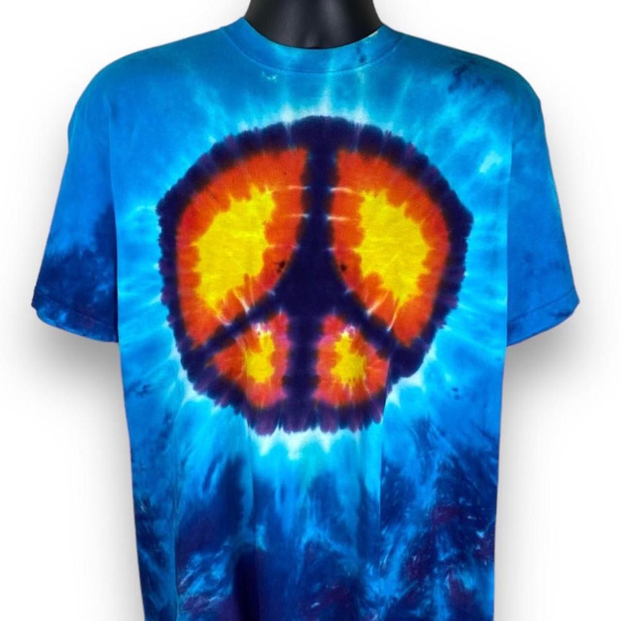 Vintage Y2k Anvil Peace Tie Dye Hippie Tee Tshirt