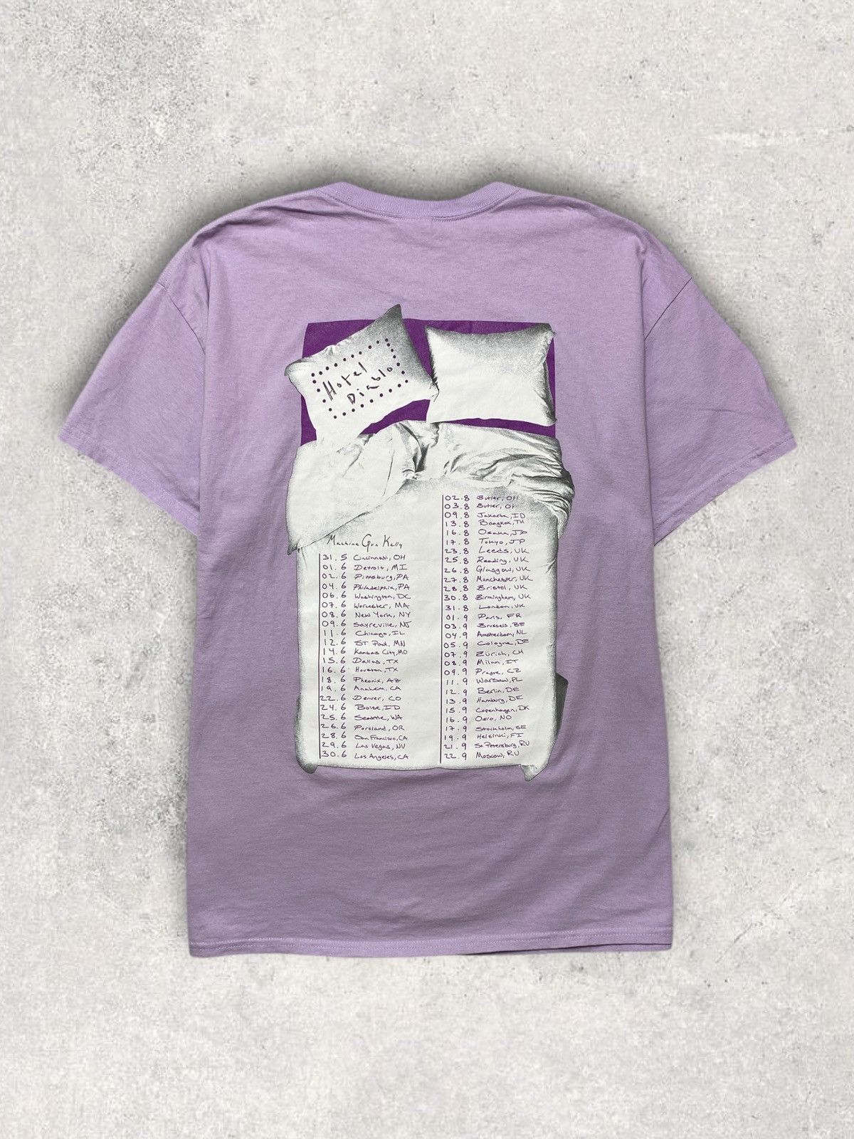 Band Tees Hotel Diablo Tour Machine Gun Kelly Lavender T Shirt