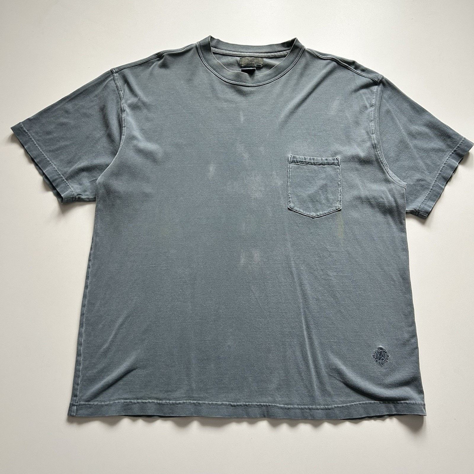 Vintage Blank Blue Pocket T Shirt Large 90s Sun Faded Cotton Hoodie, Sweatshirt | FlexRushtees.com