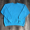 Vintage 1990s Fruit Of The Loom Light Blue Blank Crewneck
