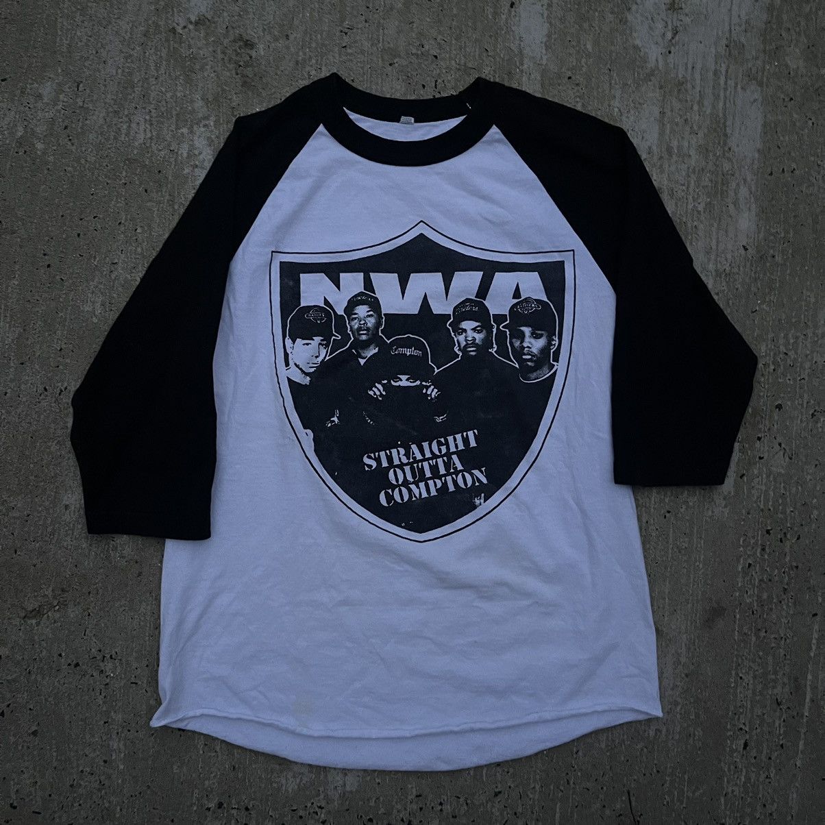 Vintage Vtg Y2k Nwa Straight Outta Compton Raglan 1 4 Sleeve Shirt Hoodie, Sweatshirt | AU16VibeMintTees.com