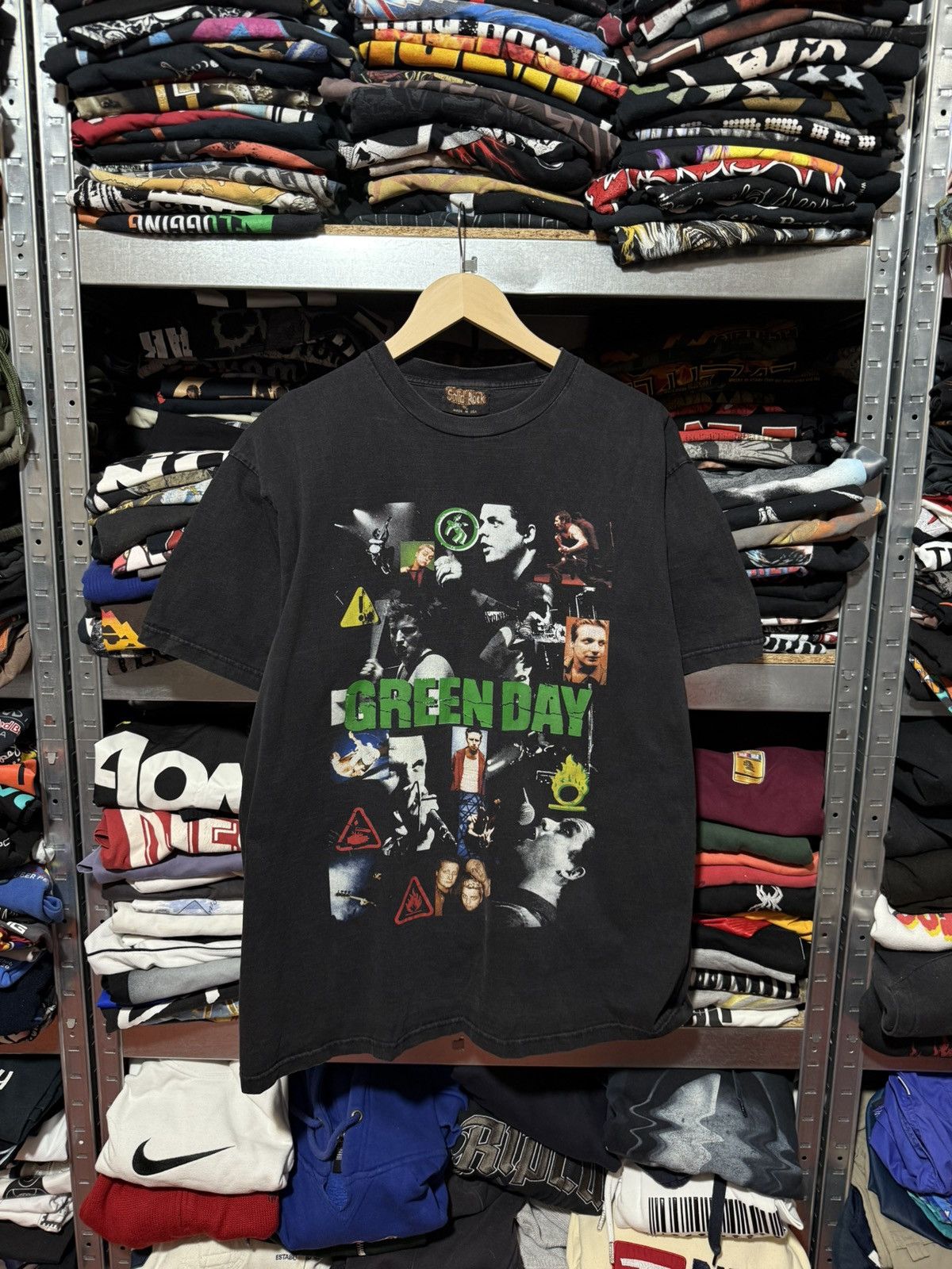 Vintage 90 S Vintage Green Day Warning American Idiot Tee Hoodie, Sweatshirt | FlexRushtees.com