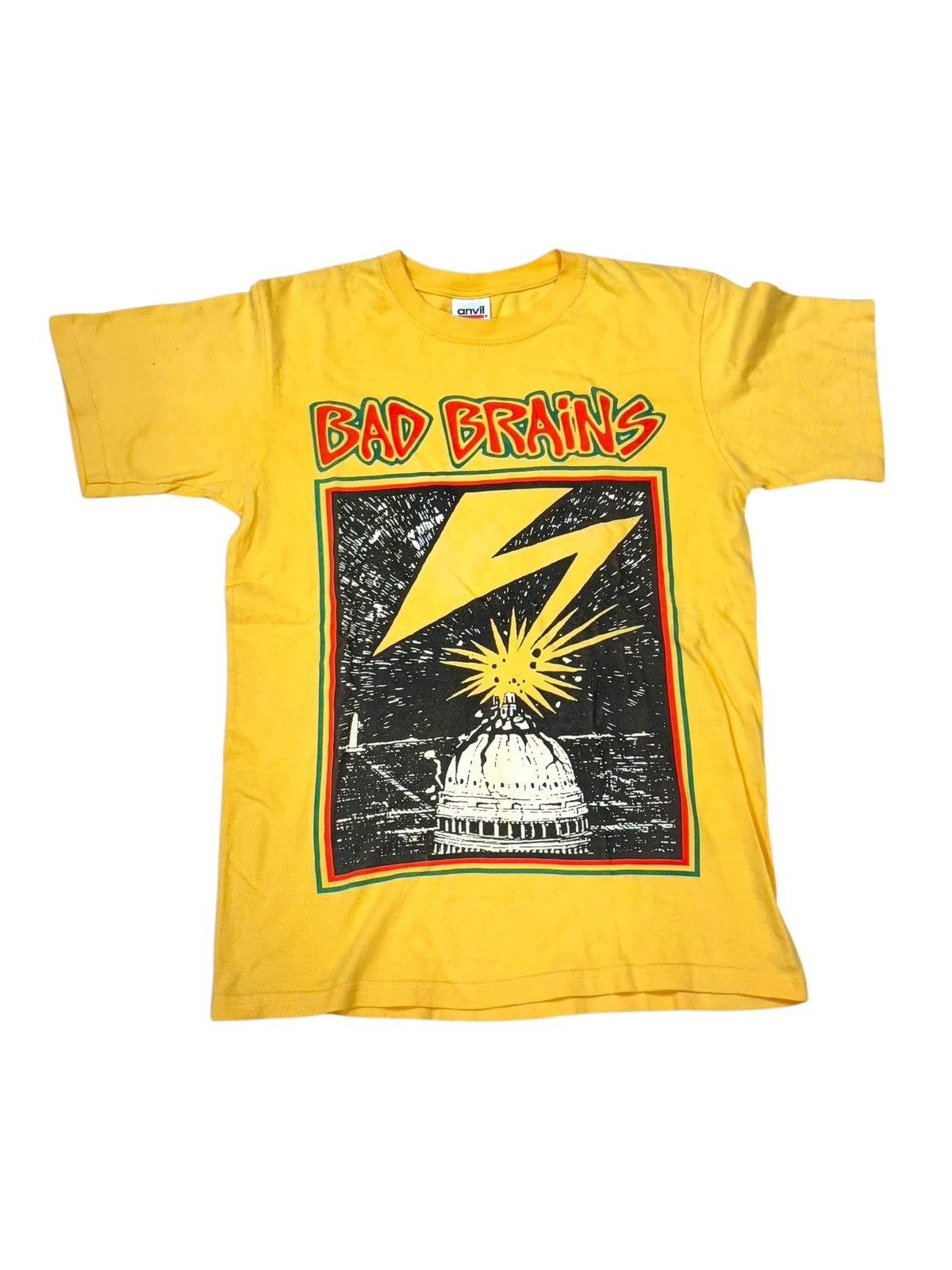 Band Tees X Vintage Vintage 90s Y2k Bad Brains Hardcore Punk Band Yellowish Tee