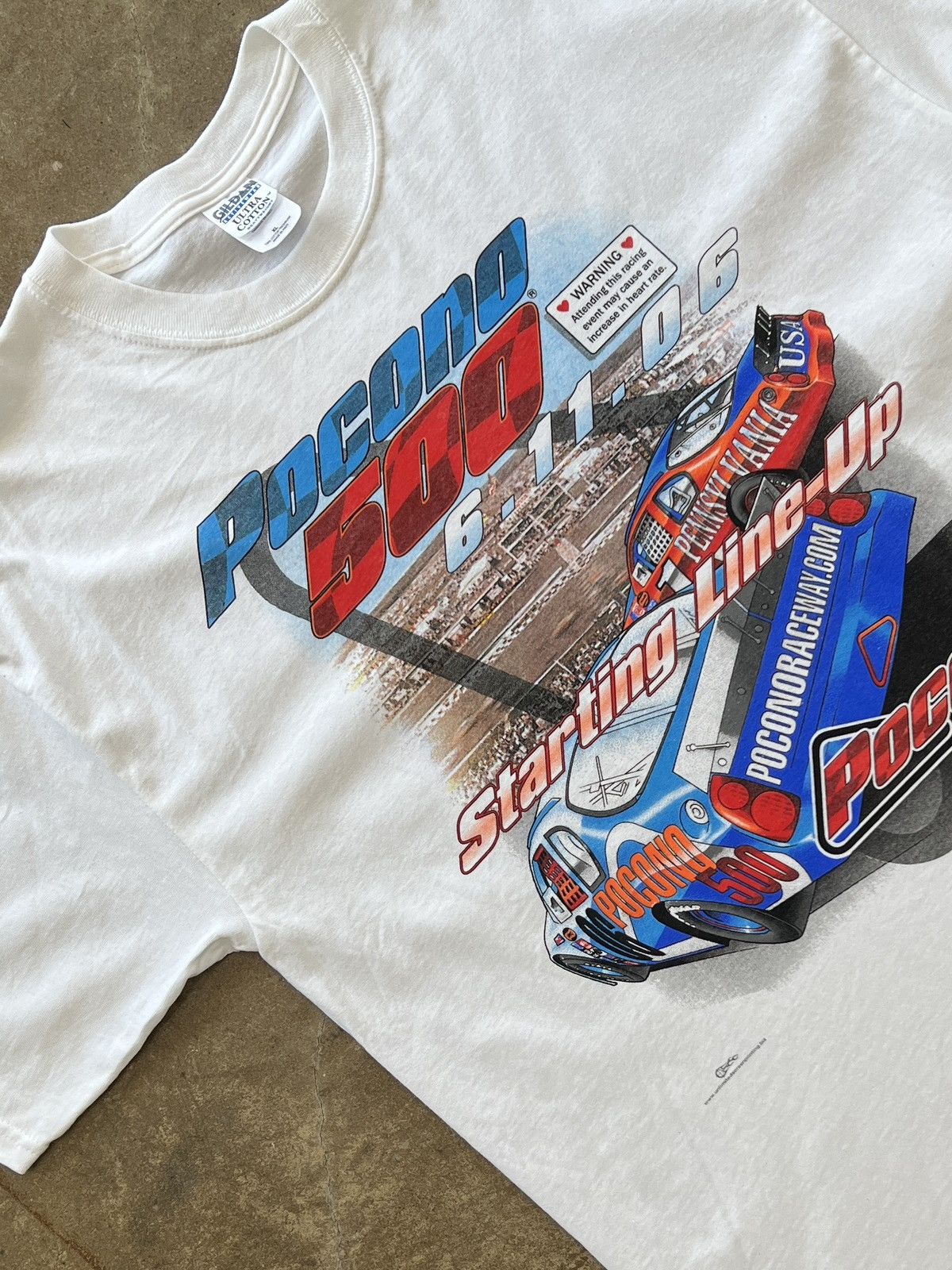 Nascar Vintage 2006 Pocono 500 Starting Line Up Racing Tee Large Hoodie, Sweatshirt | FlexRushtees.com