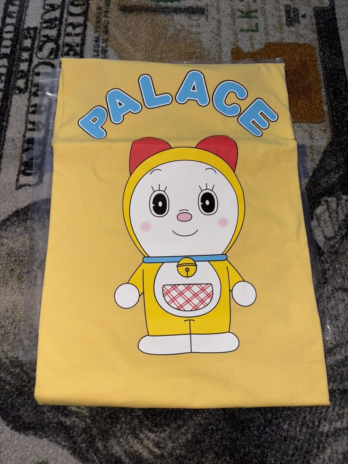 Palace Doraemon T Shirt Yellow Hoodie, Sweatshirt | FlexRushtees.com