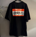 Vetements Hello My Name Is Black And Orange Tee Hoodie, Sweatshirt | FlexRushtees.com