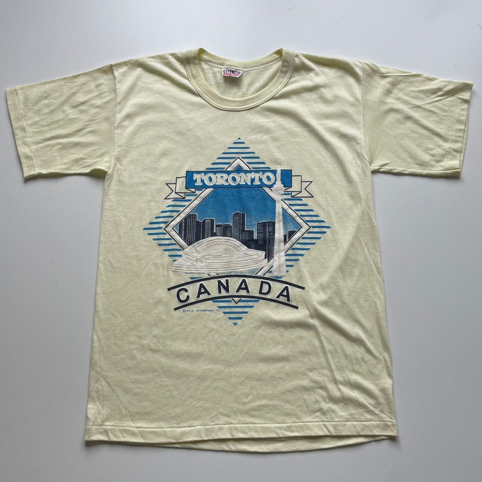 Vintage 90s Toronto Tourist Art Graphic T Shirt Medium Rare Hoodie, Sweatshirt | FlexRushtees.com