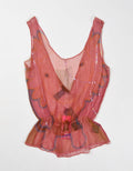 Barcelona Custo Barcelona Y2k Sheer Sparkle Beaded Coquette Top