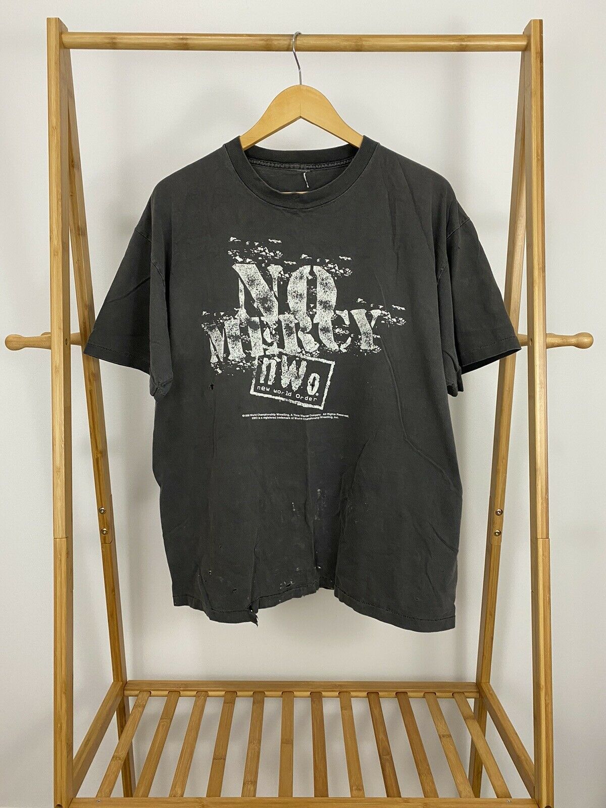 Vintage Vtg No Mercy Nwo New World Order Sun Faded T Shirt Xl Hoodie, Sweatshirt | FlexRushtees.com