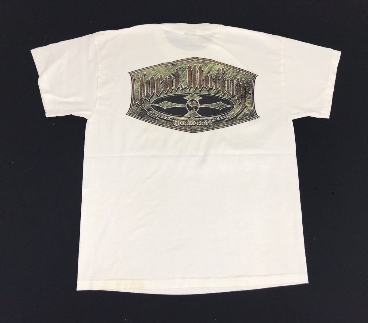 Vintage 90s Local Motion Hawaii Surf Tee Big Logo Spell Out Hoodie, Sweatshirt | FlexRushtees.com