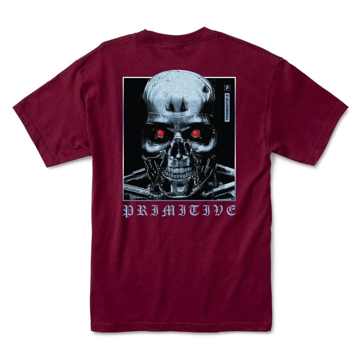 Terminator 2 Machine T Shirt Burgundy