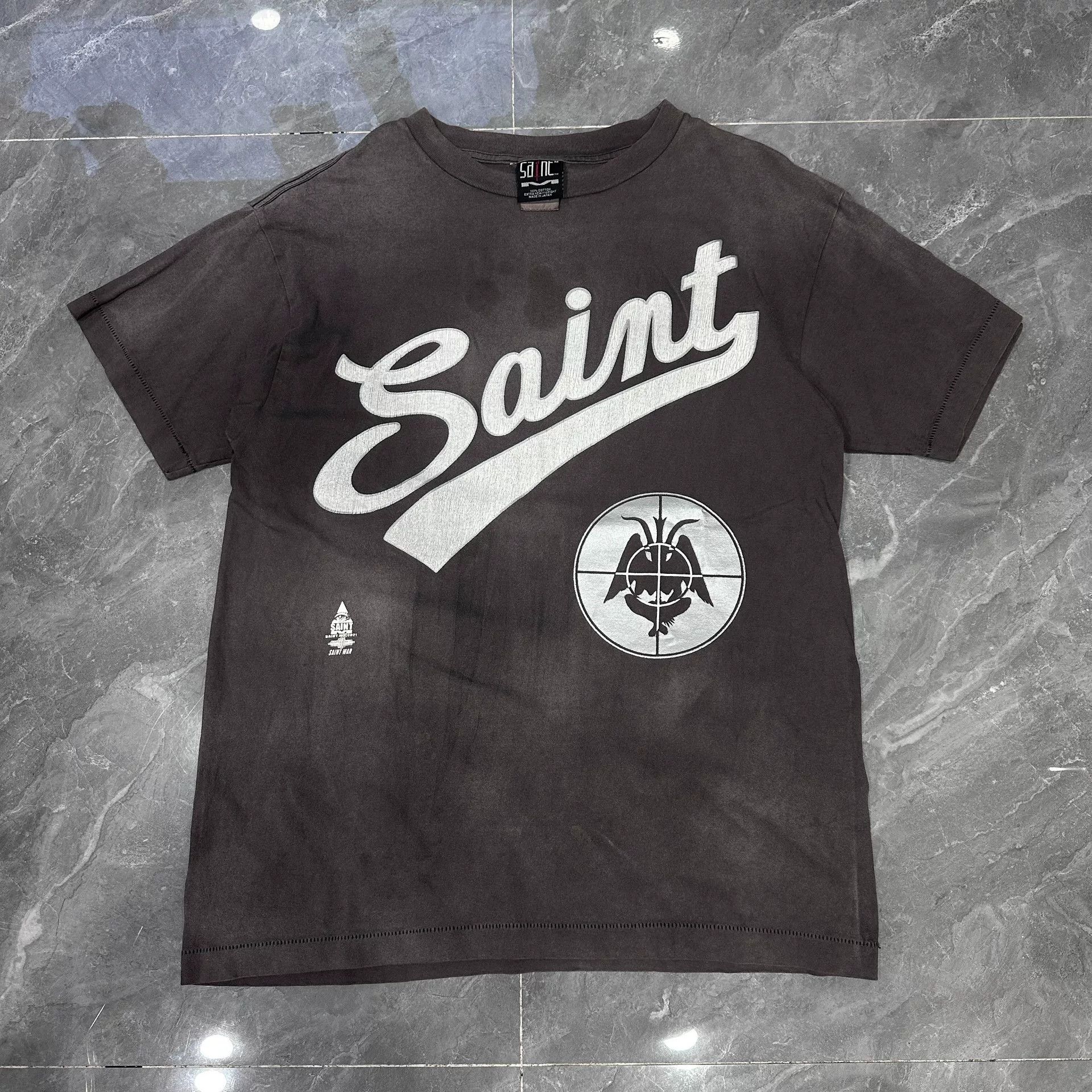 Michael Vintage Saint Michael Distressed Graphic Tee Hoodie, Sweatshirt | FlexRushtees.com