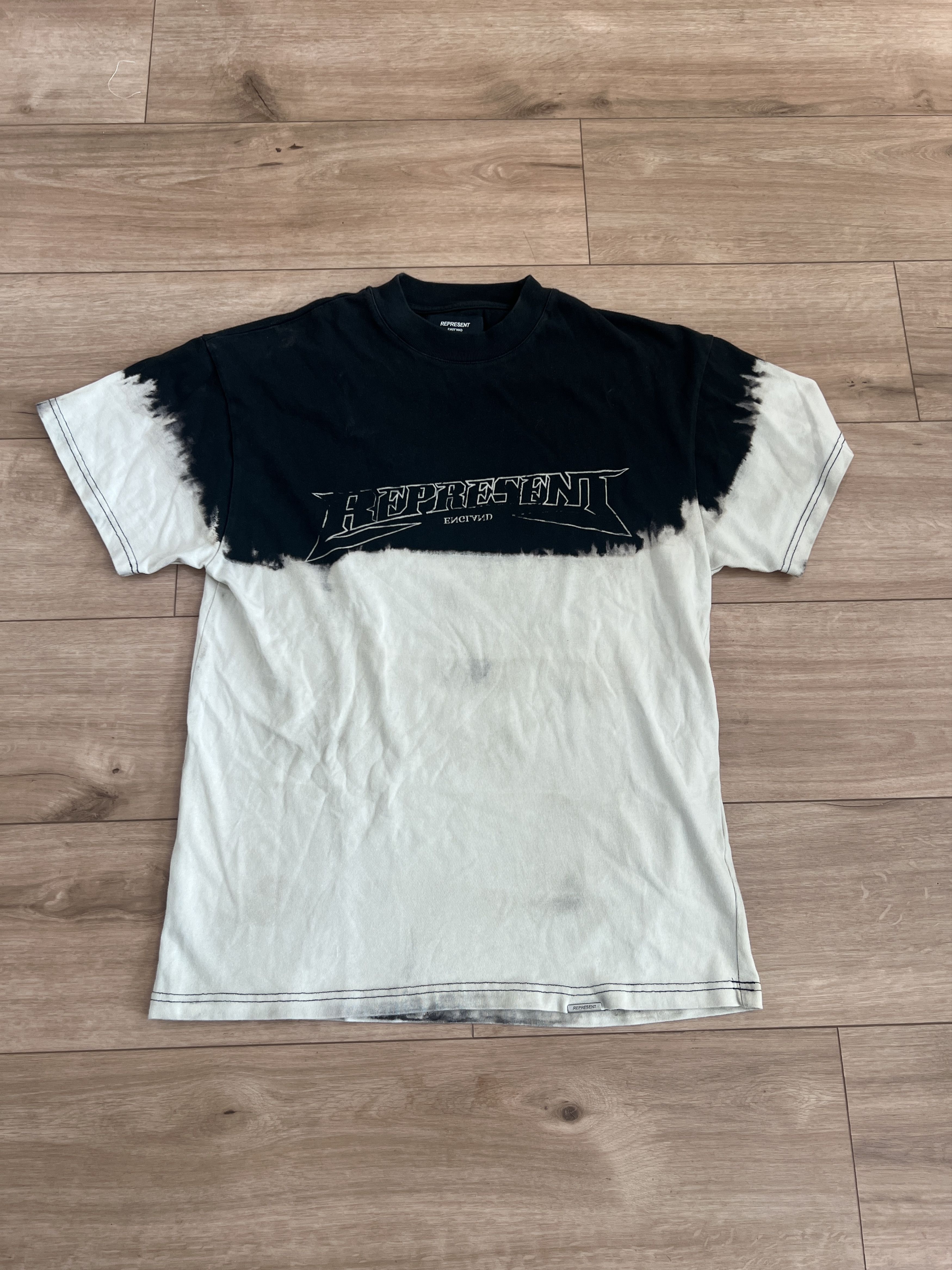 Clo Represent Clo Black Bleach Dyed T Shirt Size Xs