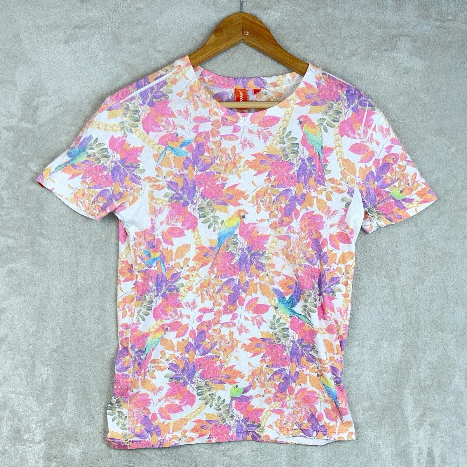 Other Vintage Y2k Juice Men S Aop Tropical Parrot T Shirt Men S S