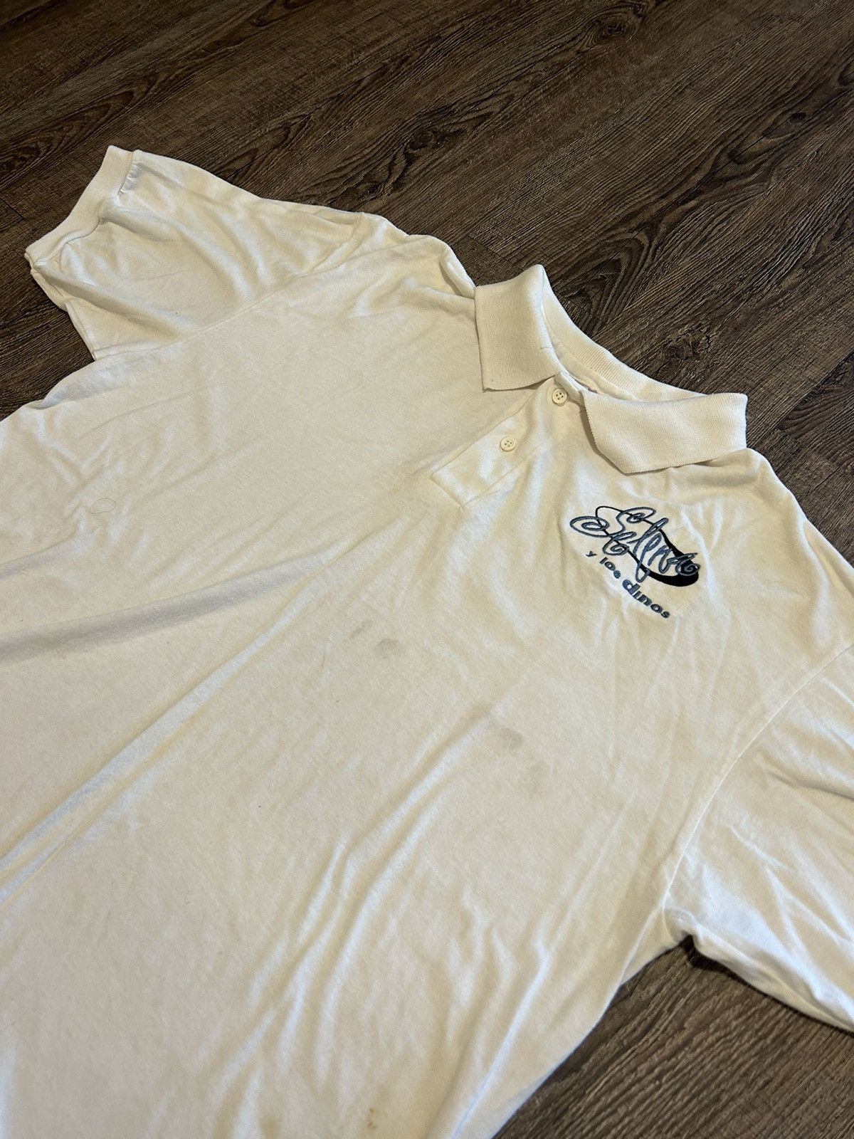 Vintage Selena Y Los Dinos Official White Collared Shirt