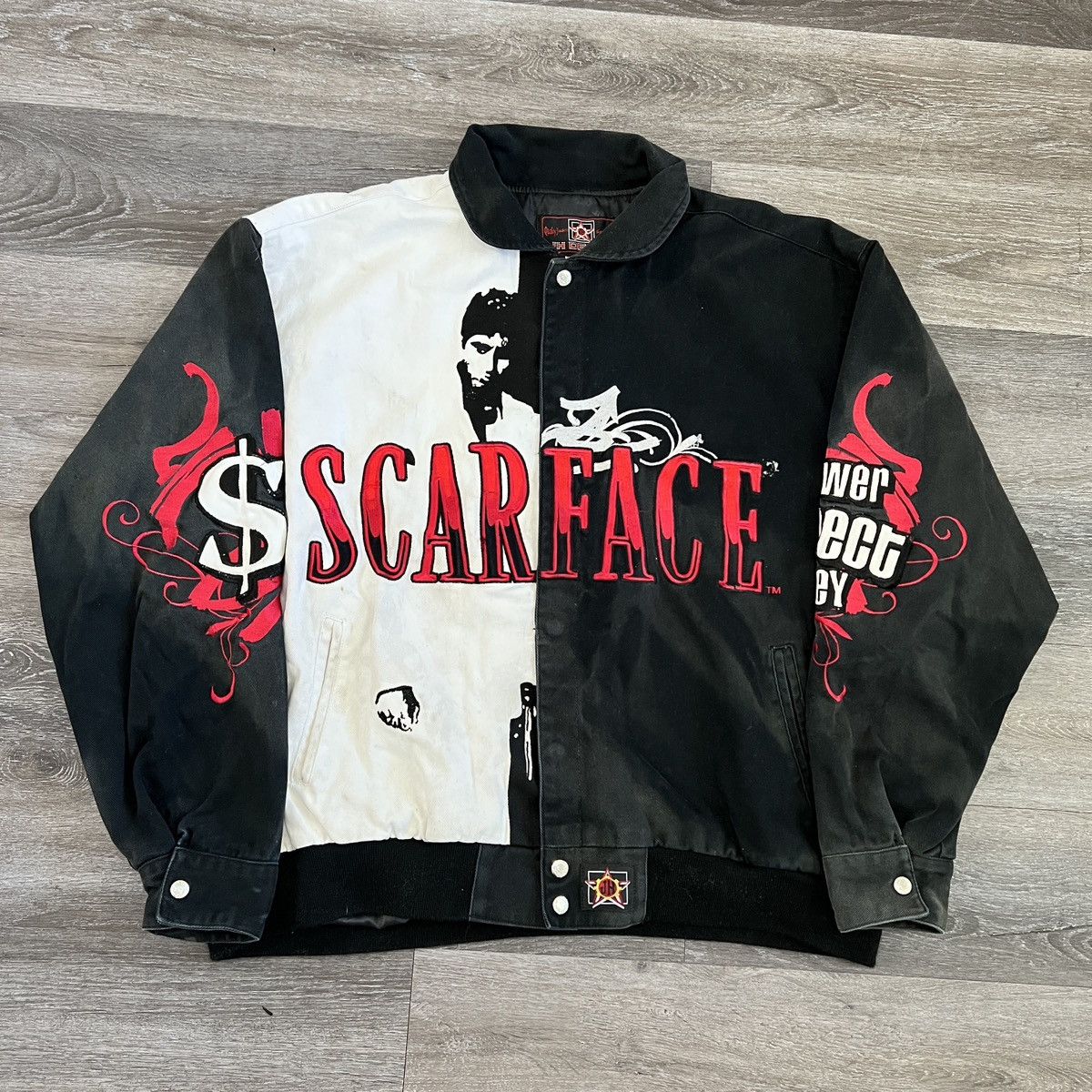 Straightfaded X Vintage Crazy Vintage Rare 90s Scarface Jh Design Nascar Style