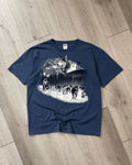 Vintage Alaska Usa Husky Dog Sled Blue T Shirt Size Xl
