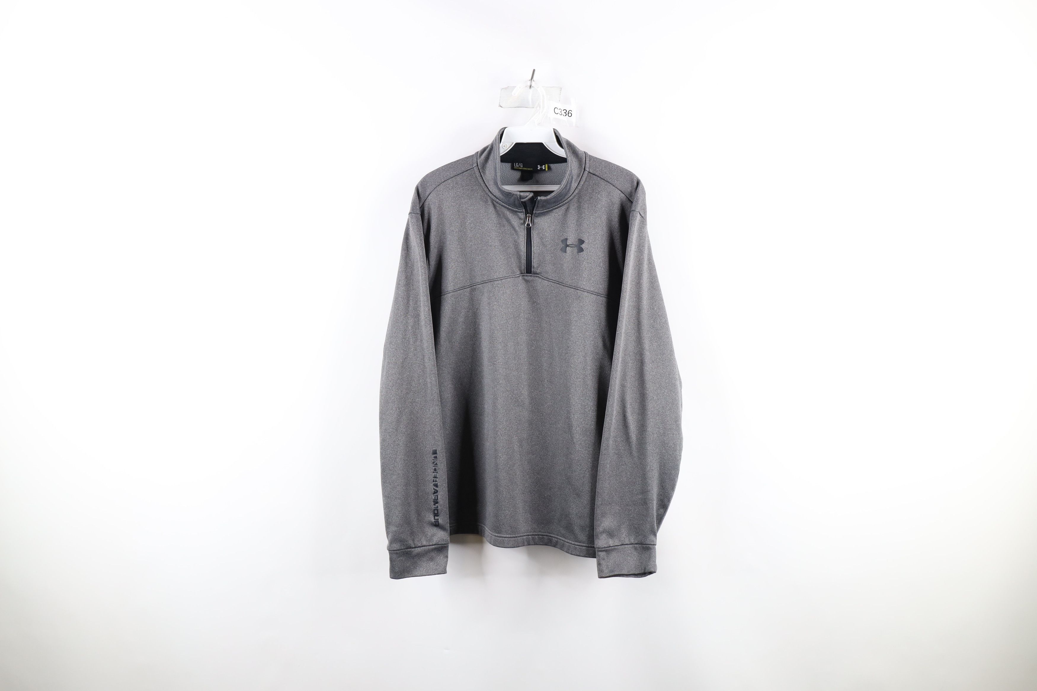 Vintage Under Armour Fleece Lined Half Zip Pullover Sweater Gray