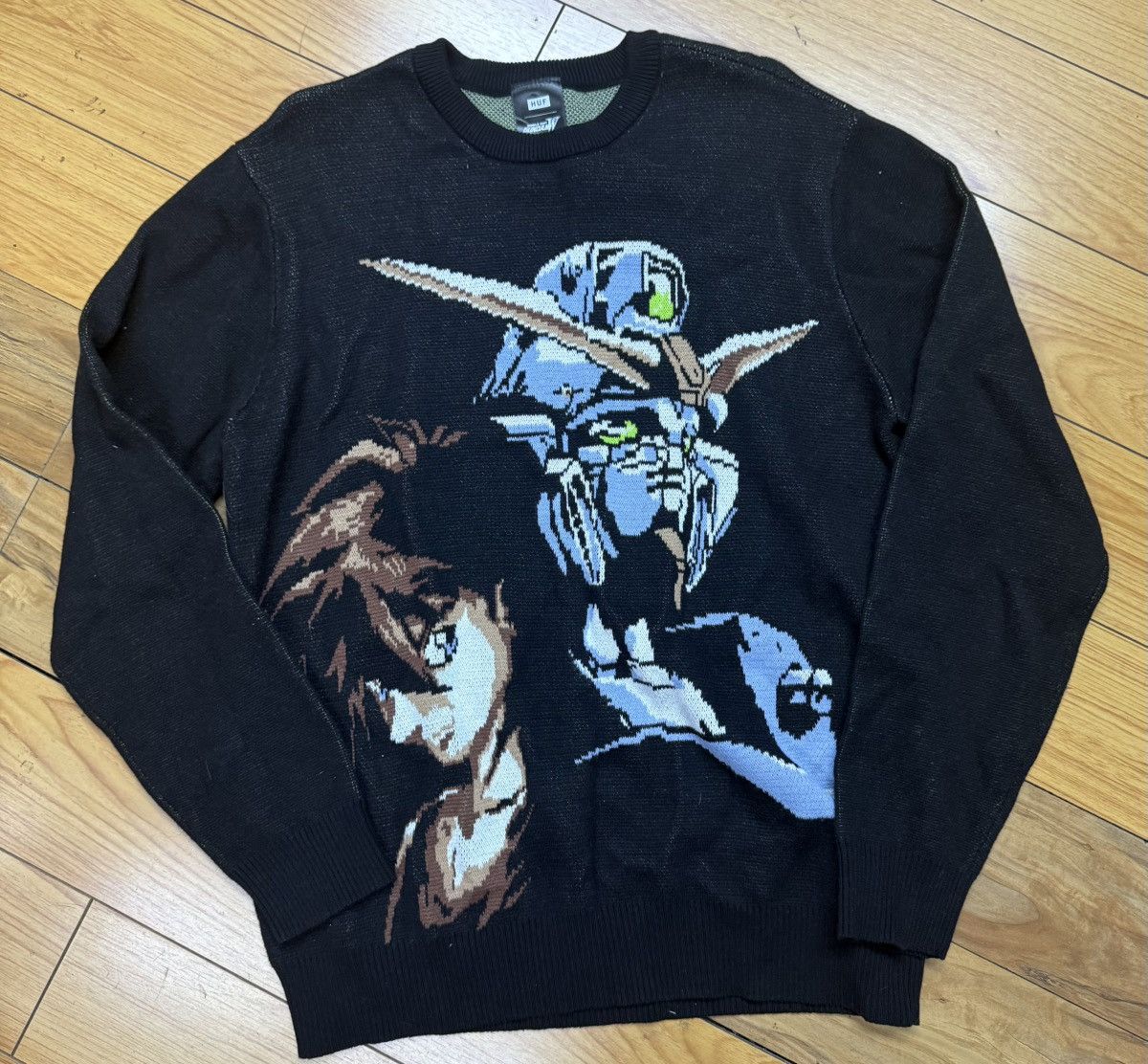 Gundam Wing Crewneck Knit Sweater Size Medium