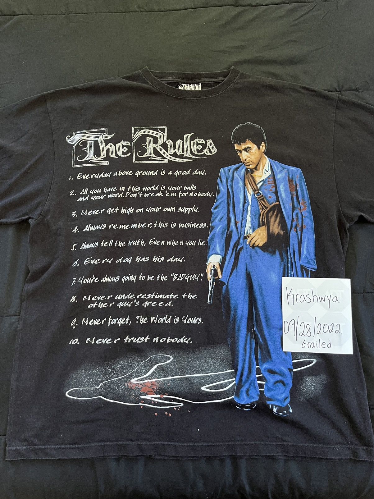 Vintage Scarface The Rules T Shirt