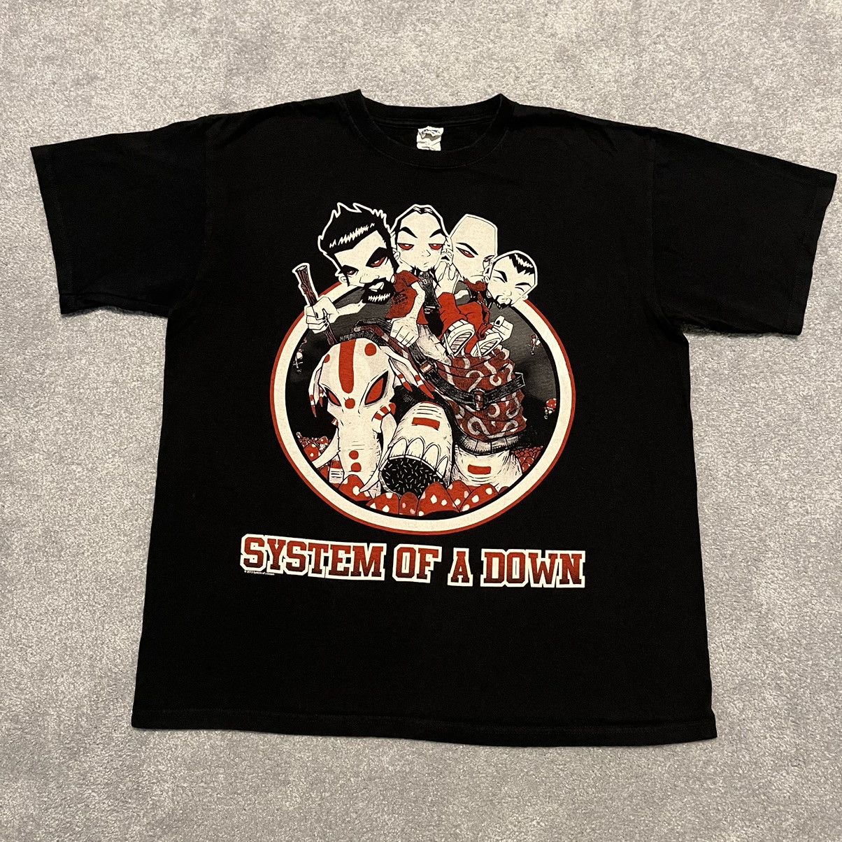 Vintage 2000s System Of A Down Mushroom Graphic Band T Shirt Hoodie, Sweatshirt | FlexRushtees.com