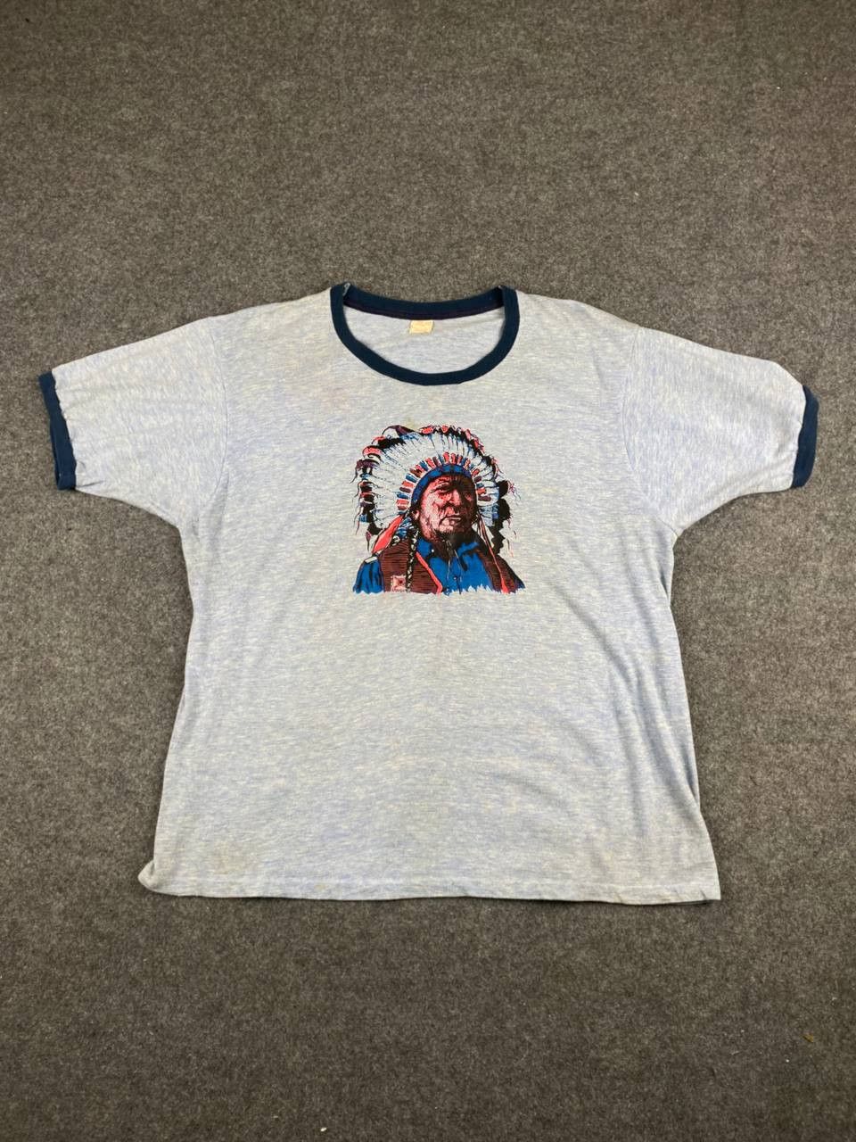 Vintage 70s Apache Ringer Tee Made In Usa