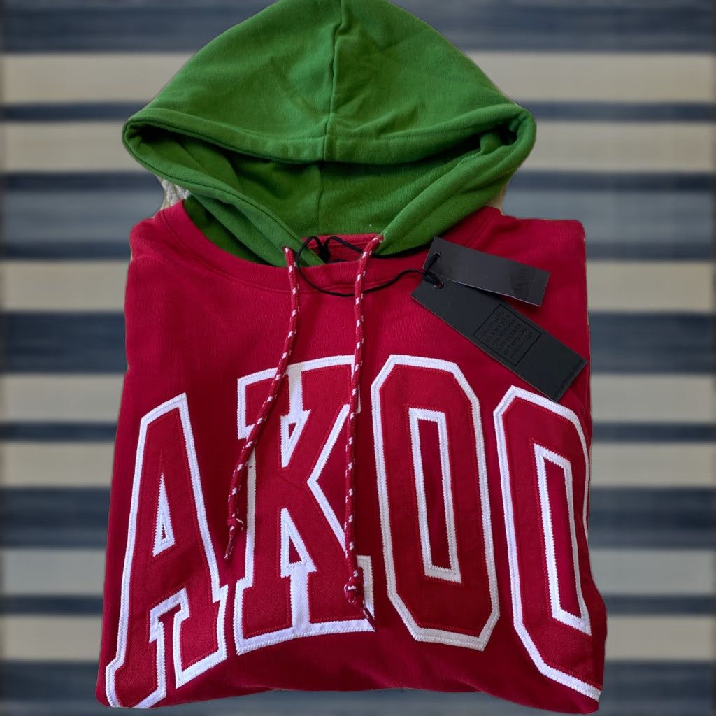 Vintage Akoo Hoodie Men S Pullover Crew Neck Seal Letterman Red 2xl Seasonal Warm Fall Winte T-Shirts, Sweatshirt