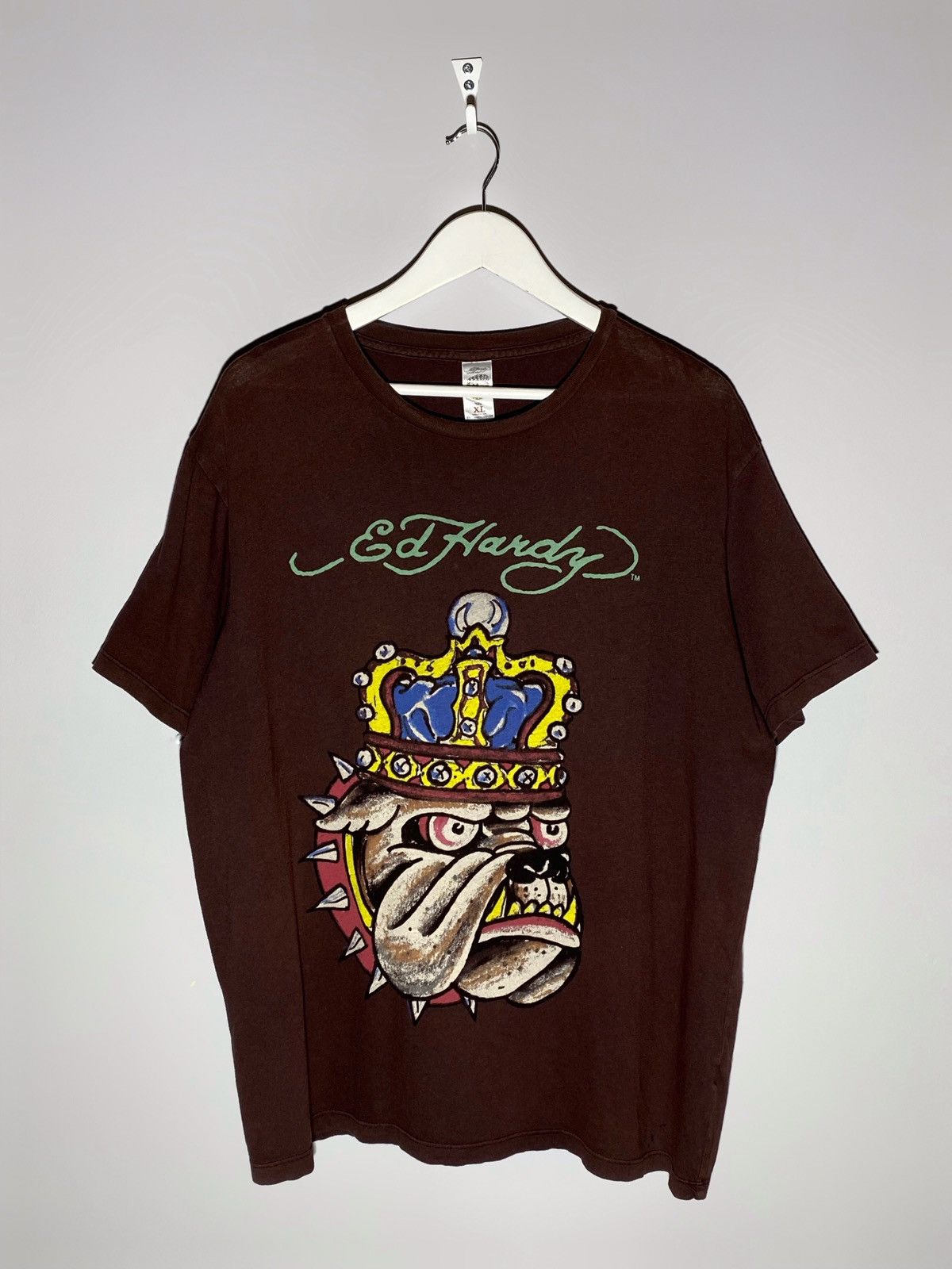 Hardy Vintage Ed Hardy Xl Dog Crown Tee 2000s Y2k Biker Style