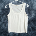 Layer Marine Layer White Tank Top Womens Size Medium Ribbed Casualsleeveless Cotton Spandex L