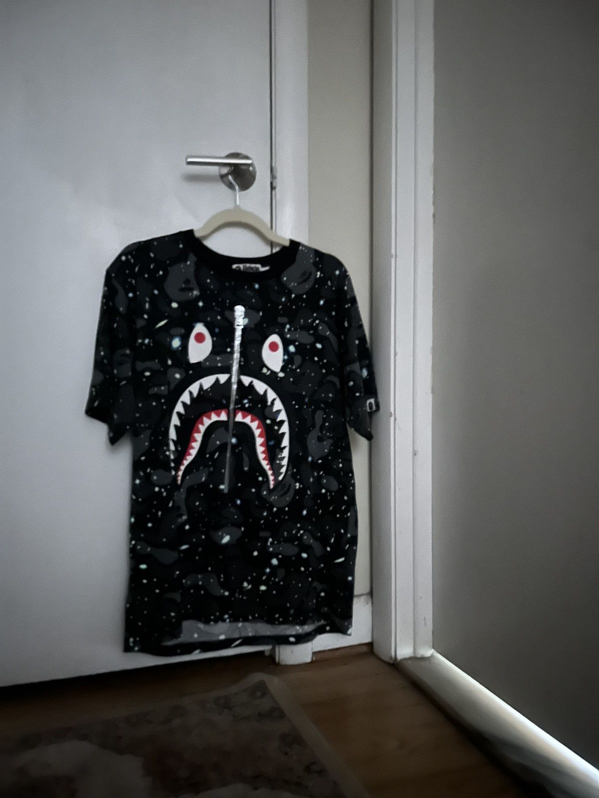 Bape Space Camo Shark Tee Glow In The Dark