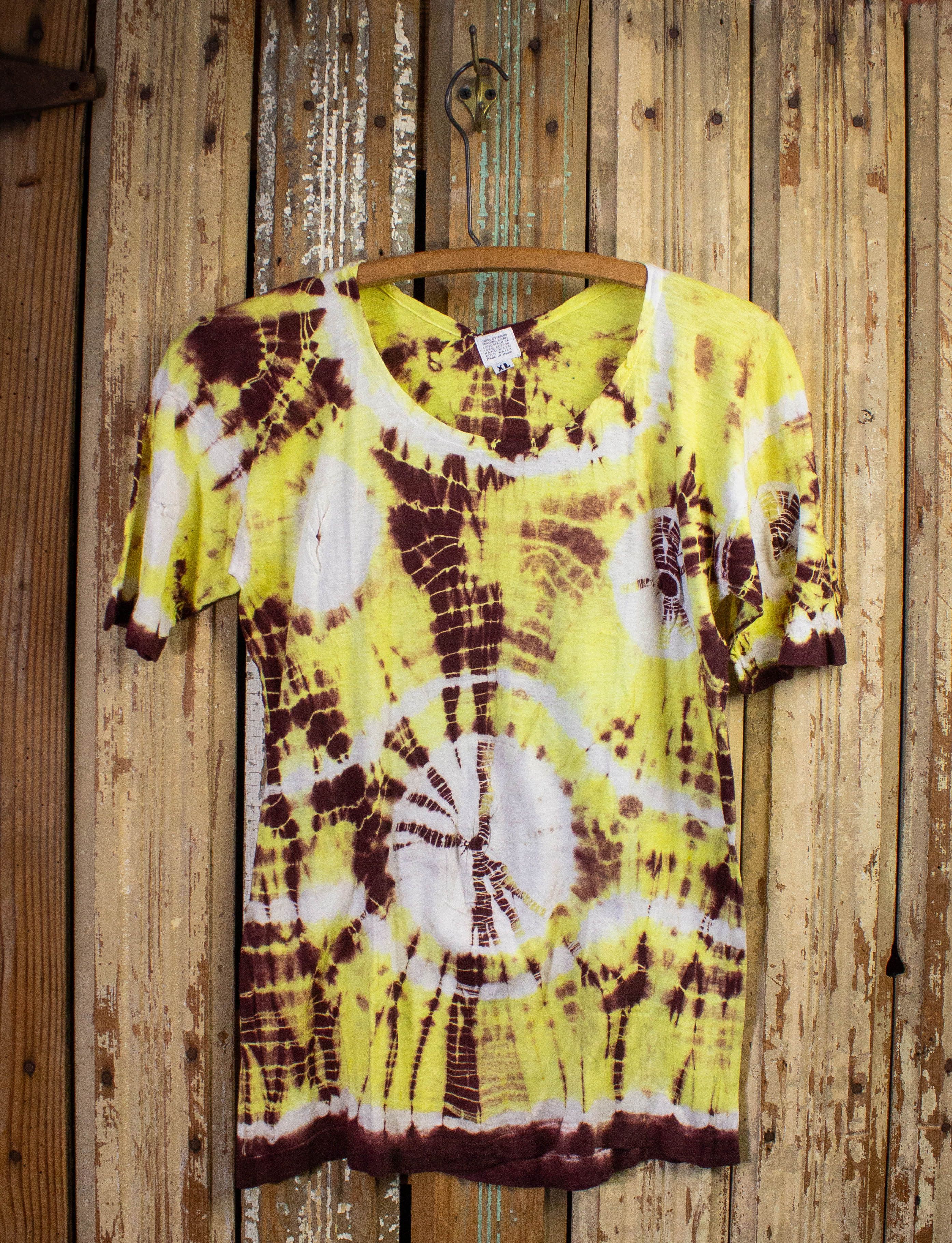 Vintage Yellow And Brown Tie Dye Shirt 70s