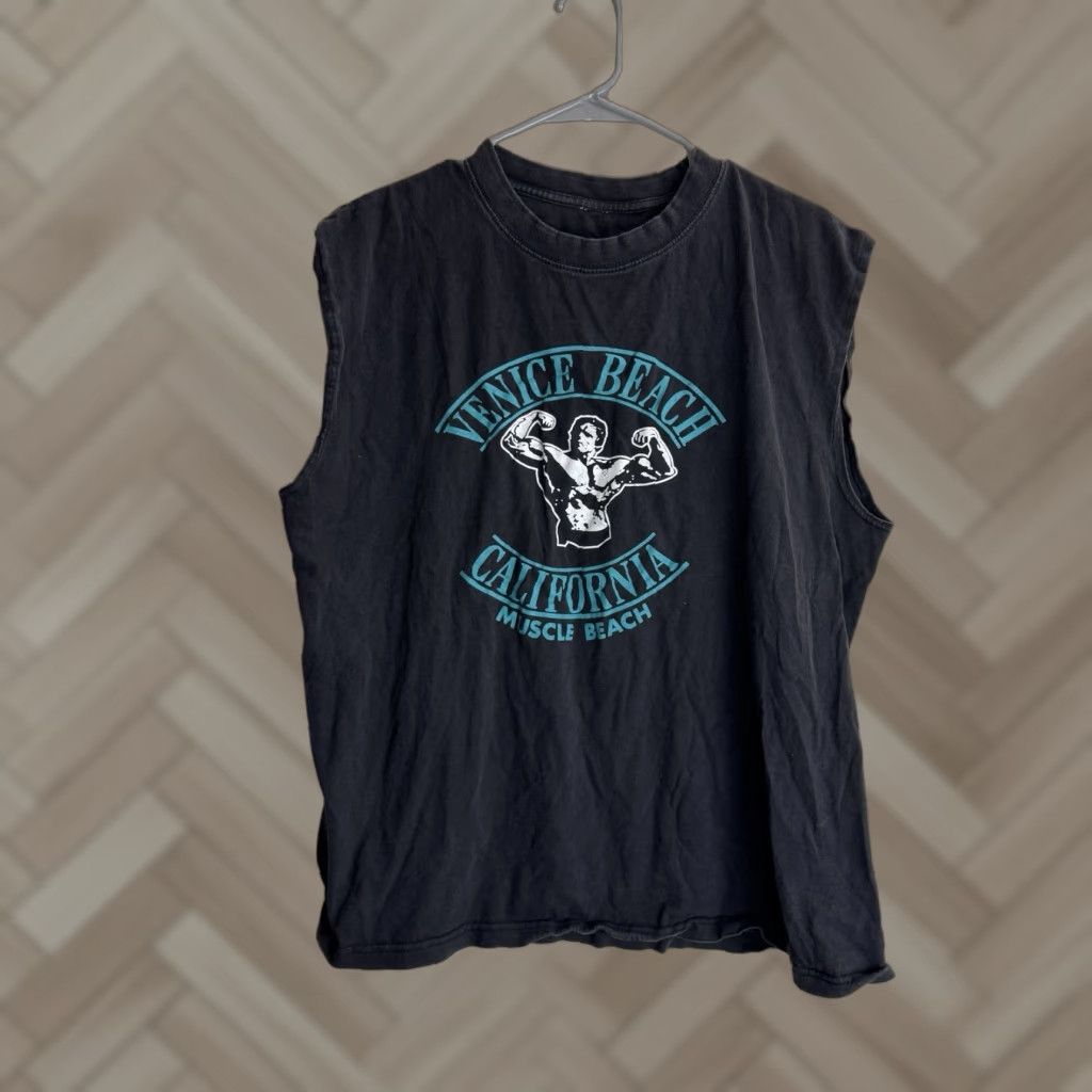 Vintage Venice Beach Muscle Beach Shirt Men L Multicolor T Shirt