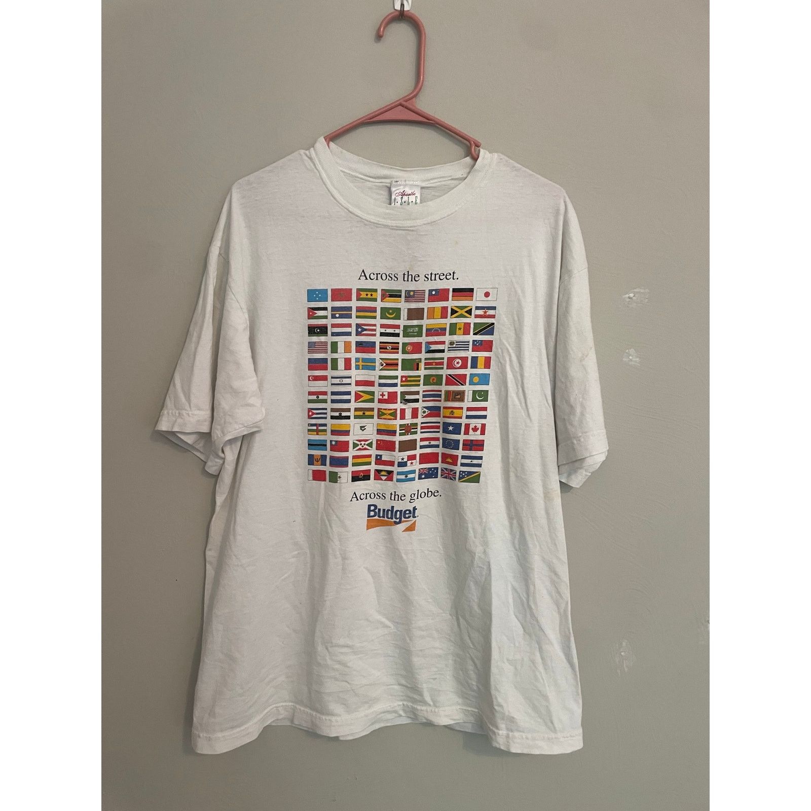 Vintage Flags Shirt Across The Street Globe Budget Tee Xl Hoodie, Sweatshirt | FlexRushtees.com