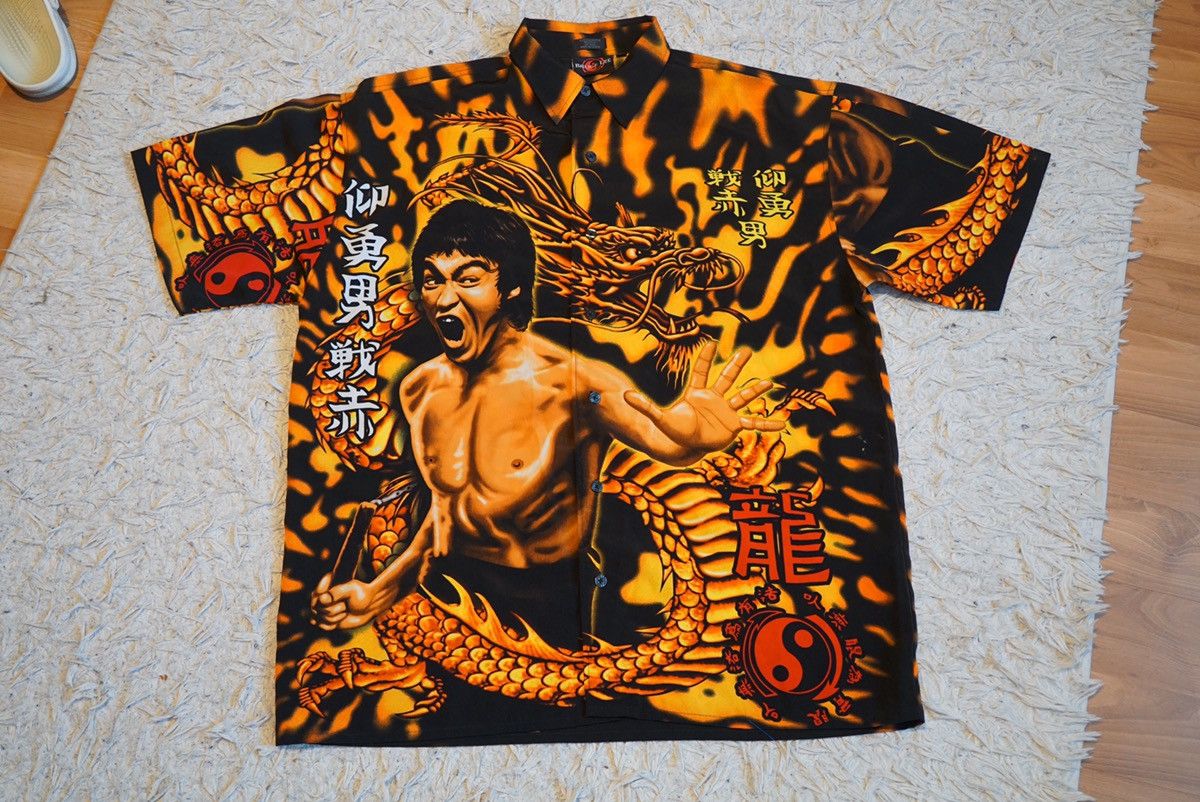 Vintage Bruce Lee Made In Korea Short Sleeved Shirt Hoodie, Sweatshirt | FlexRushtees.com