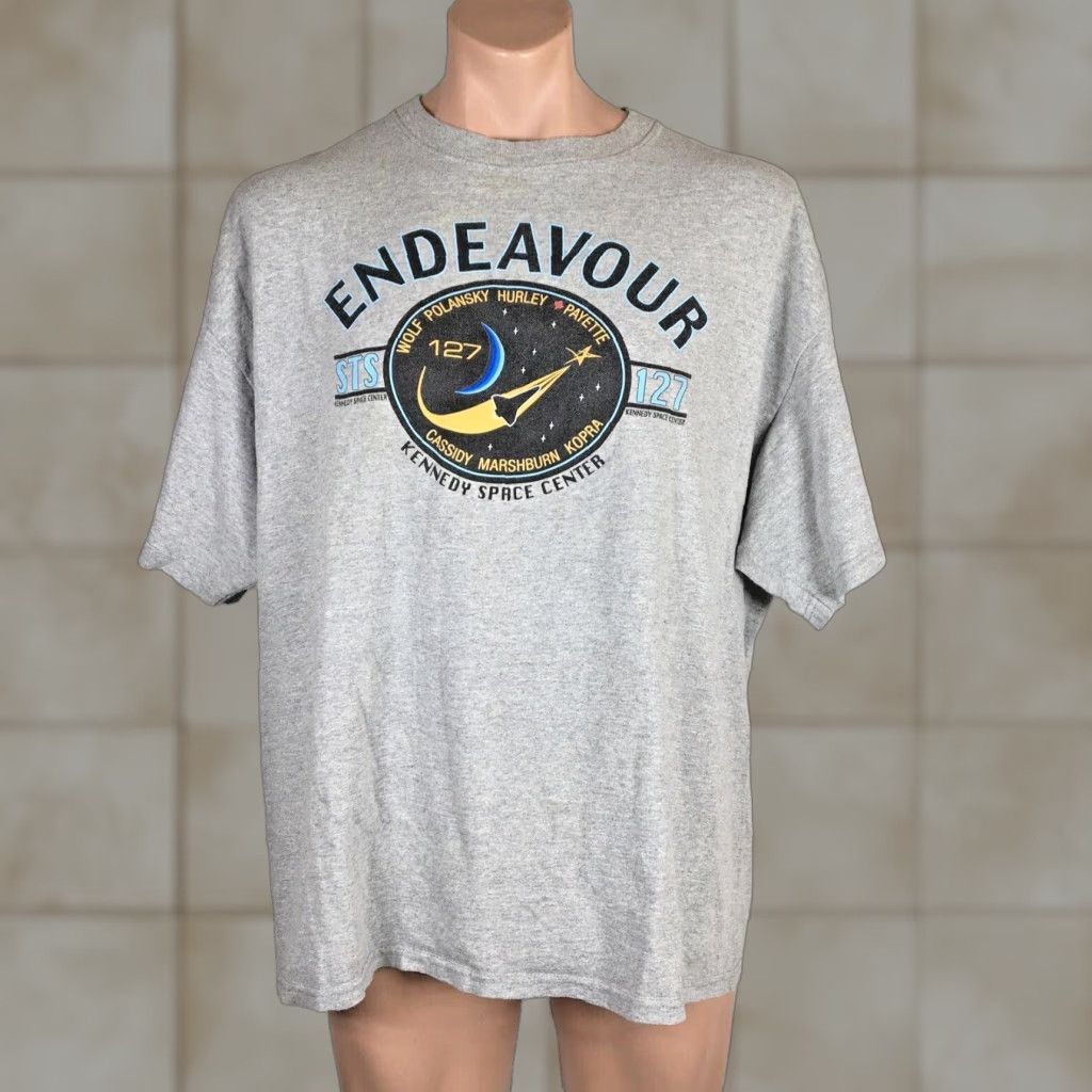Delta Vintage Kennedy Space Center Endeavor Spaceship Nasa Gray Usa T Shirt 2xl Men Graphic Tee Delt