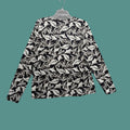 End Lands End Floral Long Sleeve Beach Cover Up Womens Rashguard Black White L Large Beach Shi