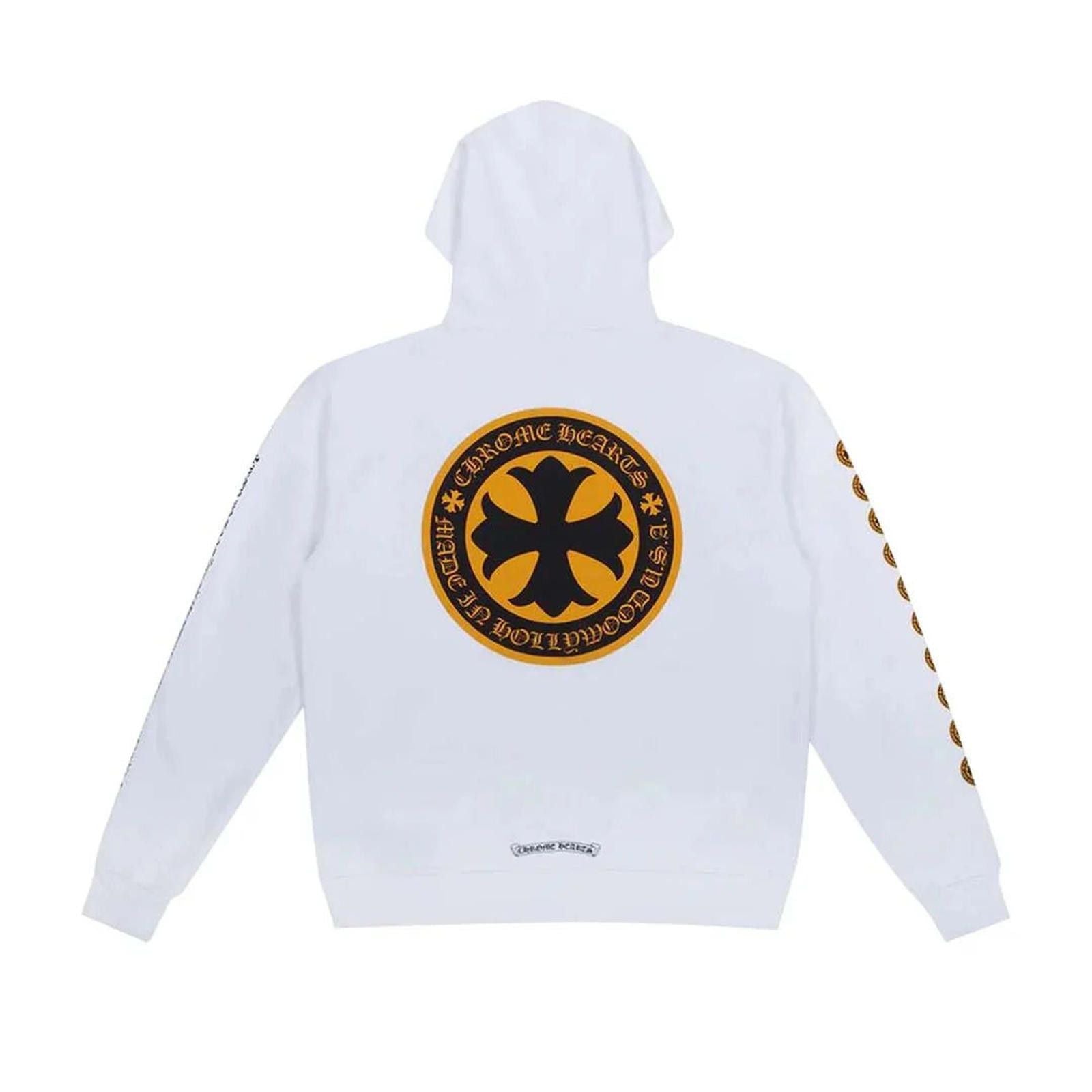 Hearts Chrome Hearts Plus Logo Hoodie White Yellow Lightly Worn T-Shirts, Sweatshirt | FlexRushtees.com